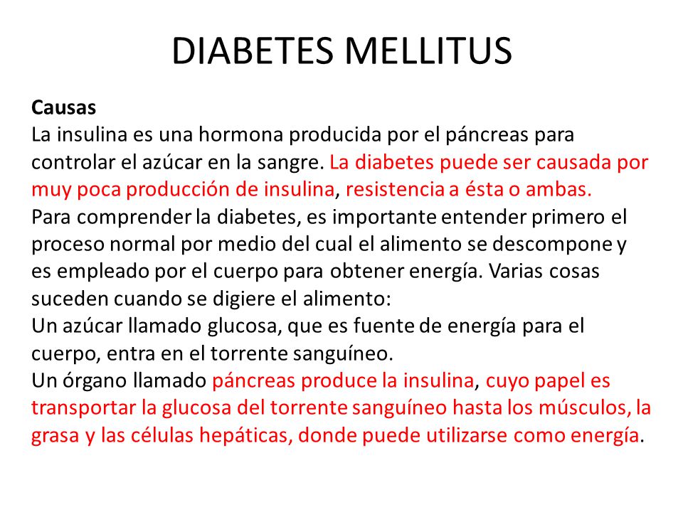 etiología de la diabetes ppt para niños